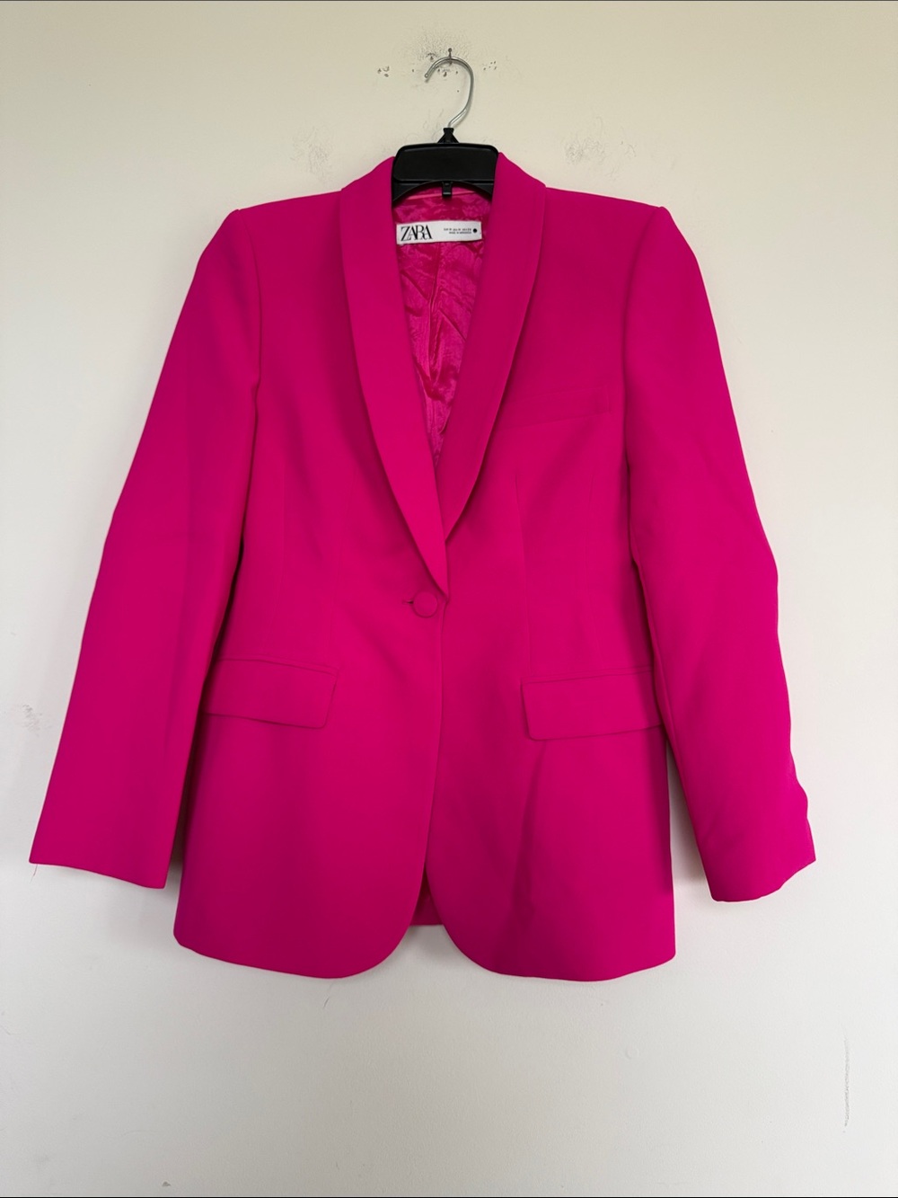 Zara Hot Pink Single-Button Blazer - Picture 2 of 11